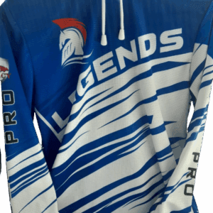 NEW Legends Legacy Blue & White Long Sleeve Hoodie Shirt