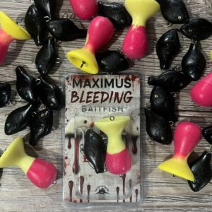 Maximus Bleeding Baitfish Popper Rig (Black) Red & Yellow Popper